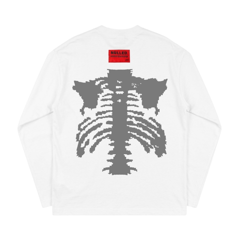 Áo tay dài trắng in xương sườn NULLED Skeleton Grunge Tee N-T3230
