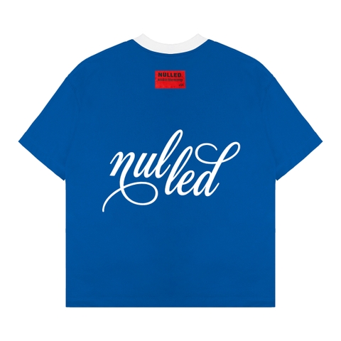 Áo thun xanh viền cổ trắng NULLED Signature N-T3206-HC-T7-XAVT