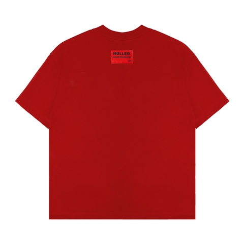 Áo thun đỏ boxy NULLED Retro Cracked Oval Tee | N-T396-N-T00-DO
