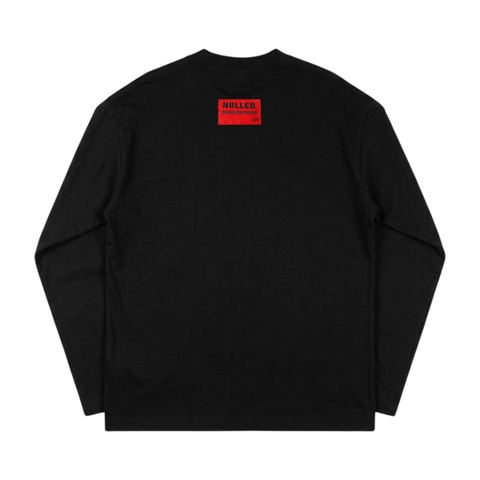 Áo dài tay đen chữ xếp NULLED Metal Logo Longsleeve Tee N-T3189-HC-T16-D