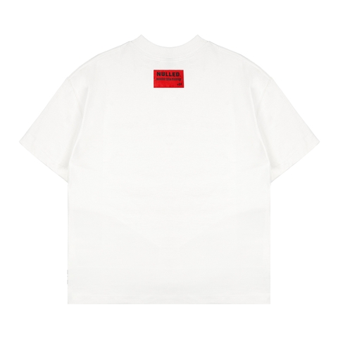 Áo thun trắng form boxy NULLED Crackle Emblem Tee | N-T394-N-T00-T