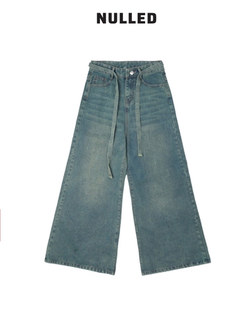 Quần jean ống rộng phối dây local brand NULLED N-Q5