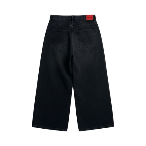 Quần suông jeans unisex màu đen NULLED N-Q17