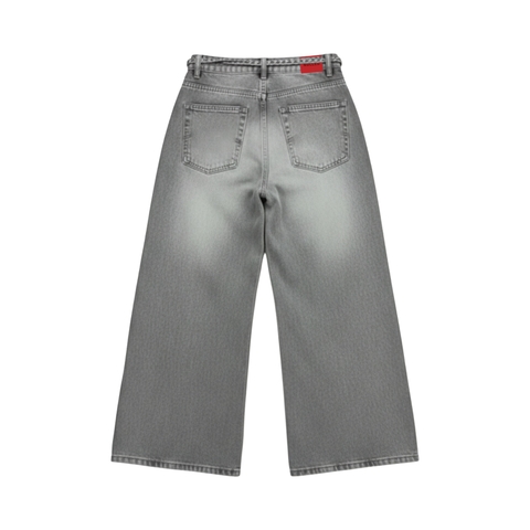 Quần suông jeans unisex xám khói NULLED N-Q18