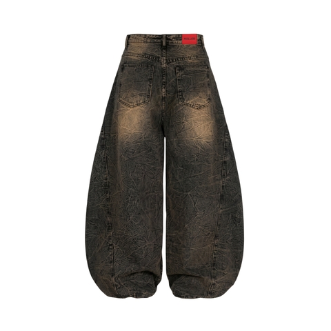 Quần Baggy suông bí wash gãy nâu NULLED N-Q41