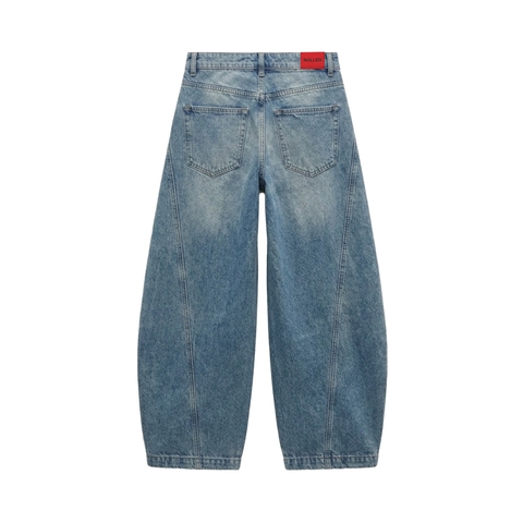 Quần baggy suông unisex jeans xanh đậm NULLED N-Q42
