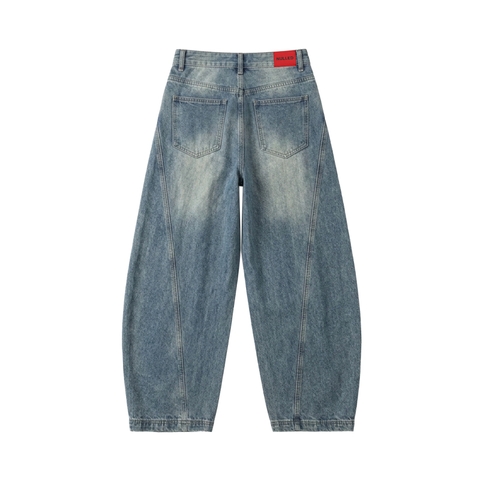 Quần baggy suông unisex jeans xanh nhạt NULLED N-Q43