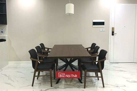 Bàn ăn gỗ óc chó xuất Nhật Biznoithat Ba-OC08A