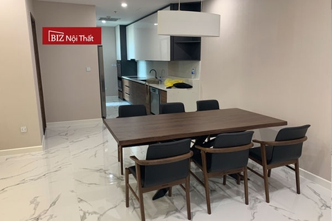 Bàn ăn gỗ óc chó xuất Nhật Biznoithat Ba-OC08A