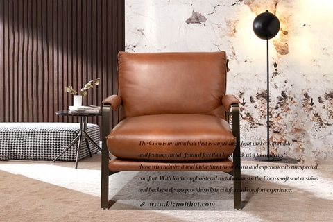 Ghế thư giãn da bò Ý Coco nhập khẩu màu Nâu Dark Brown