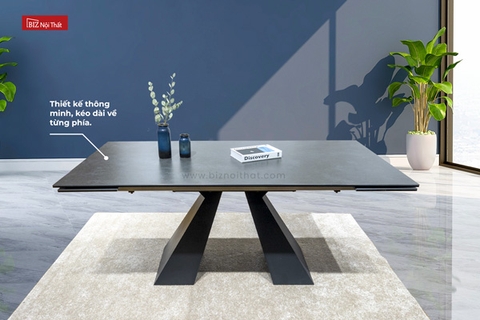 Bàn ăn thông minh kéo dài 06 đến 12 ghế mặt đá Ceramic Biz-9077