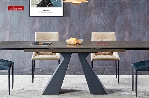 Bàn ăn thông minh kéo dài 06 đến 12 ghế mặt đá Ceramic Biz-9077