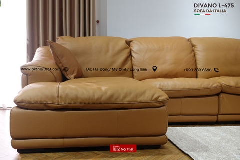 Bộ Sofa thông minh da bò Italia Divano L-475A nhập khẩu