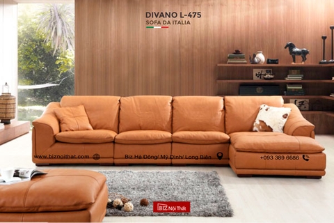 Bộ Sofa thông minh da bò Italia Divano L-475A nhập khẩu