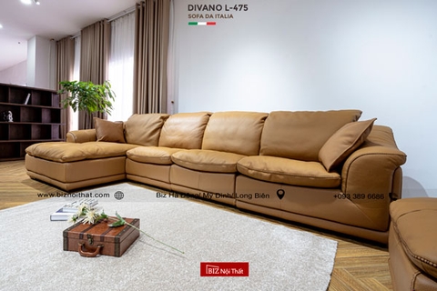 Bộ Sofa thông minh da bò Italia Divano L-475A nhập khẩu