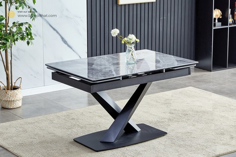 Bàn ăn thông minh mặt đá Ceramic 2290B (kéo dài 1,2 đến 1,8m)