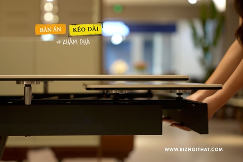 Bàn ăn thông minh mặt đá Ceramic 2319 (kéo dài 1,2 đến 1,8m)