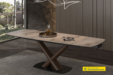 Bàn ăn thông minh kéo dài từ 1,6m đến 2,4m mặt đá Ceramic-9041