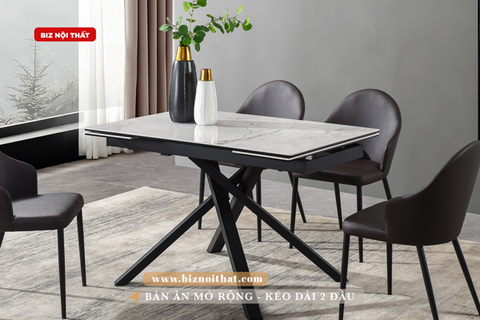 Bàn ăn thông minh kéo dài từ 1,2m đến 1,8m mặt đá Ceramic-1914