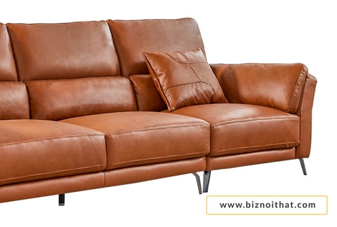 Ghế Sofa Góc chất liệu da bò Ý nhập khẩu Divano L-808 màu Nâu Dark Brown