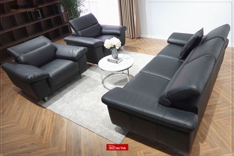 Bộ Sofa chất liệu da bò Ý Lorenzo-5550 nhập khẩu Malaysia