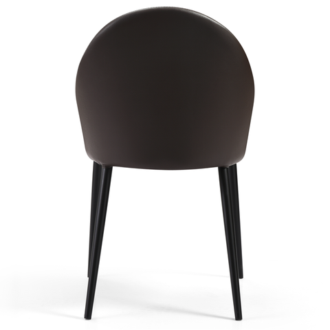 Ghế ăn bằng da nhập khẩu DC19381B pha màu Cam Camel và Đen Black