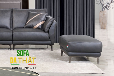 Bộ Sofa Văng chất liệu da bò Ý nhập khẩu Divano S-809 màu xám