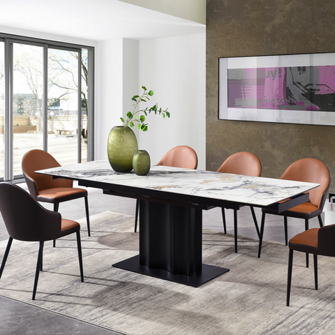 Bàn ăn thông minh kéo dài từ 1,6m đến 2,2m mặt đá Ceramic-968