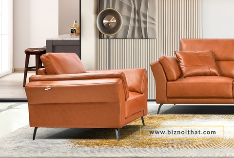 Ghế Sofa Góc chất liệu da bò Ý nhập khẩu Divano L-808 màu Nâu Dark Brown