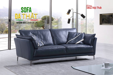 Bộ Sofa Văng chất liệu da bò Ý nhập khẩu Divano S-809 màu xám
