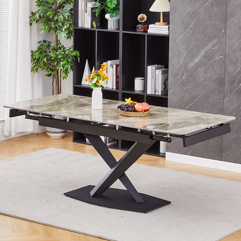 Bộ Bàn ăn thông minh mặt đá Ceramic Biz-2290 gồm 06 ghế