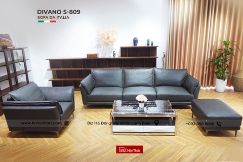 Sofa da chất liệu da bò Ý Divano S-809A