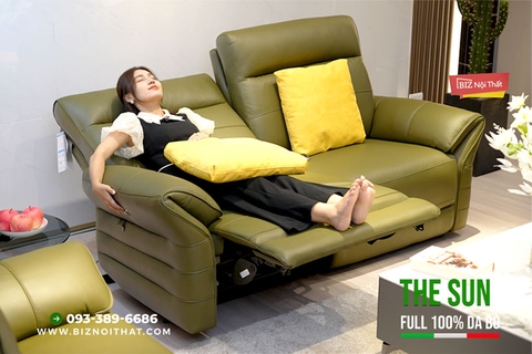 Sofa Thông Minh THE SUN Full 100% da thật - Ghế Sofa chỉnh điện Nhập Khẩu nguyên chiếc từ Malaysia