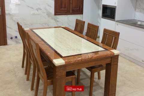 Bàn ăn 04 ghế mặt đá Ba-BĐ03 (Không gồm ghế)