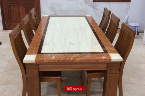 Bàn ăn 04 ghế mặt đá Ba-BĐ03 (Không gồm ghế)