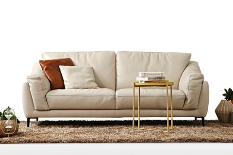 Bộ Sofa văng da bò nhập khẩu Divano S731 màu kem