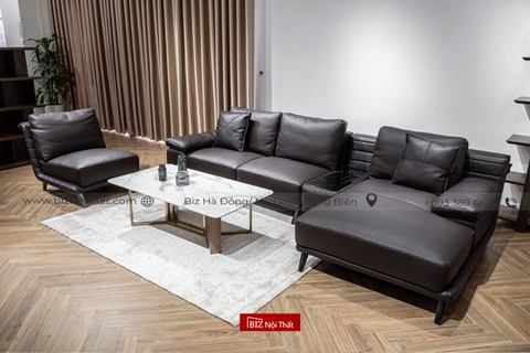 Bộ Sofa chất liệu da thật Italia nhập khẩu Divano L-844