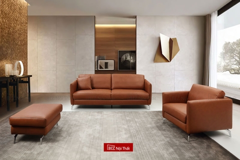 Bộ Sofa văng 3 chỗ da thật Italia nhập khẩu Divano S-678A