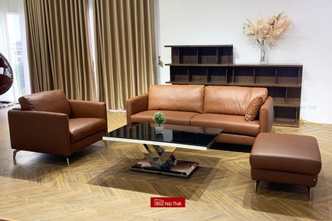 Bộ Sofa văng 3 chỗ da thật Italia nhập khẩu Divano S-678A