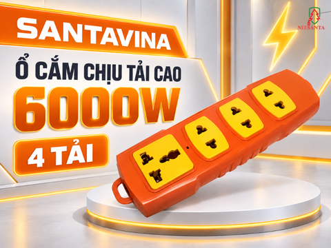 Ổ cắm chịu tải cao 6000W 4 tải Santavina - Giải pháp cấp nguồn gọn gàng cho thiết bị công suất lớn