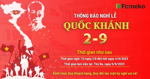 📣Thông báo lịch nghỉ lễ Quốc khánh 2/9