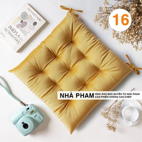 ĐỆM VUÔNG VẢI NHUNG 40CM - HÌNH 16