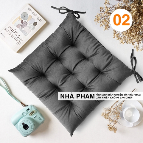 ĐỆM VUÔNG VẢI NHUNG 40CM - HÌNH 02