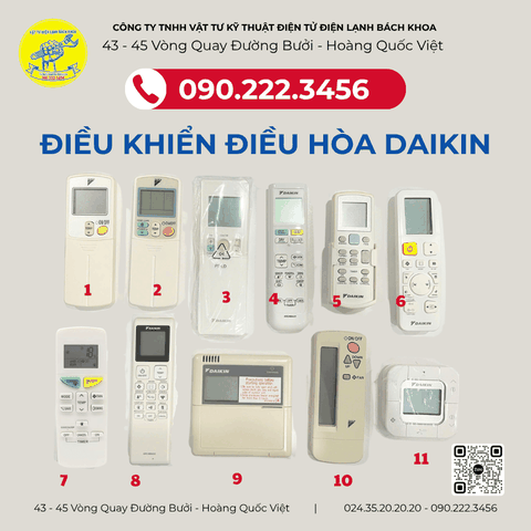 Mua điều khiển điều hòa Daikin ở đâu Hà Nội chính hãng, giá tốt?