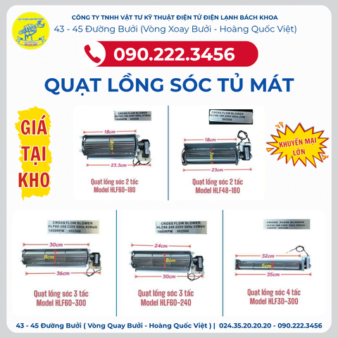 Quạt Lồng Sóc Tủ Mát Điện Lạnh Bách Khoa