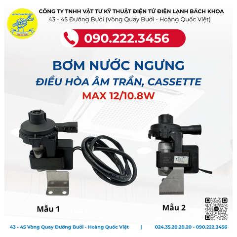 Bơm Nước Ngưng Điều Hòa Âm Trần, Cassette MAX 12/10.8W