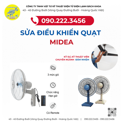 Địa chỉ sửa Điều khiển Quạt Midea Tại đường Kim Mã - 0902223456