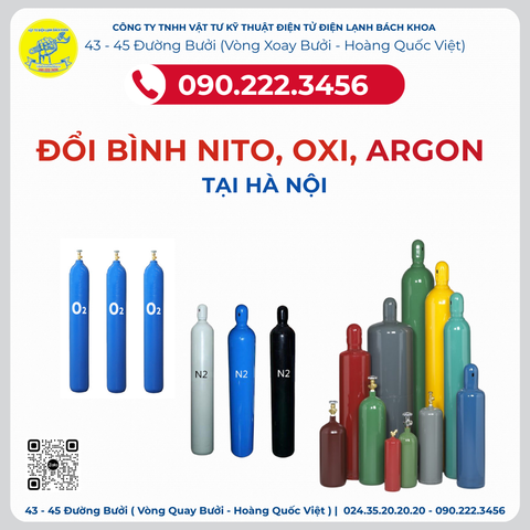 Đổi Bình Nito, Oxi, Argon Tại Đội Cấn - 090.222.3456