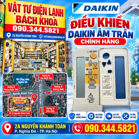 Điều khiển Daikin âm trần chính hãng bán tại 2A Nguyễn Khánh Toàn 0903445821