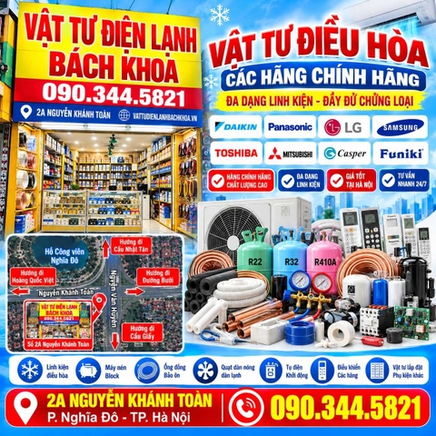 Vật tư điều hòa các hãng tại 2A Nguyễn Khánh Toàn 0903445821